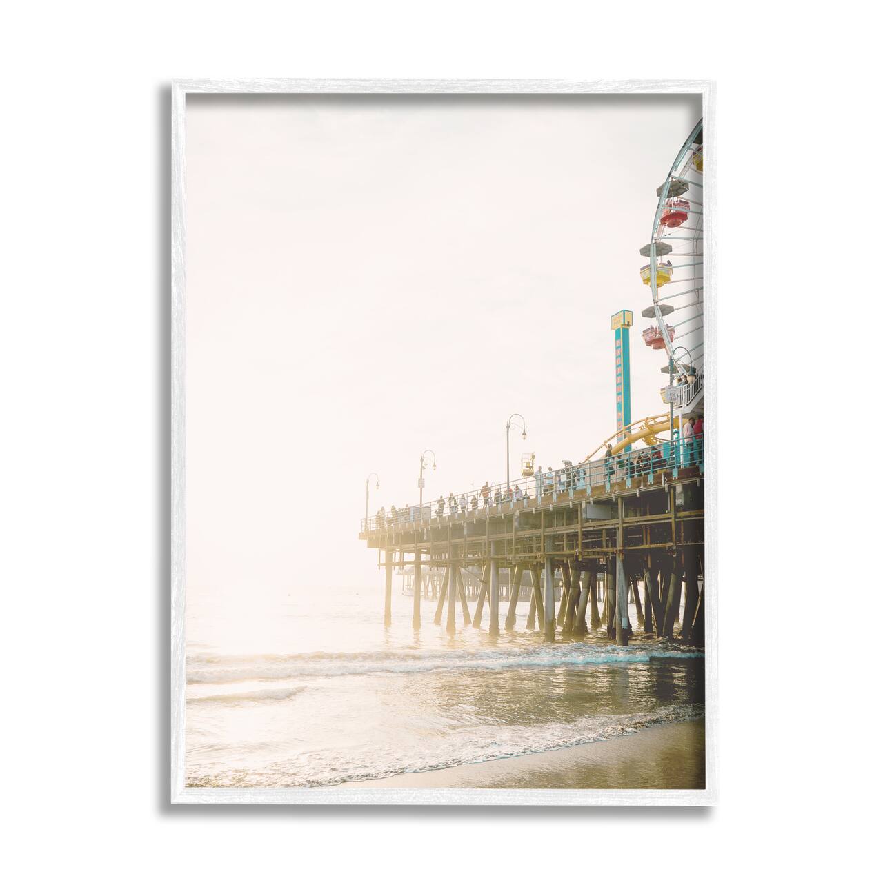 Stupell Industries Coastal Boardwalk Pier Carnival Ferris Wheel Photography Framed Wall Art